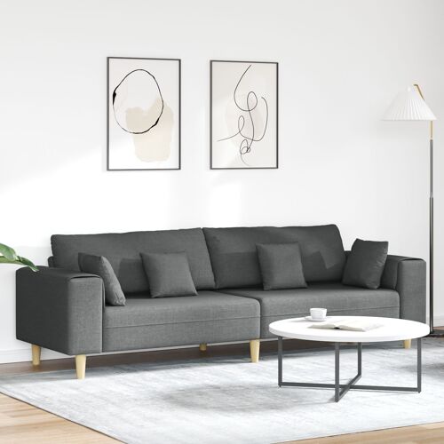Sofa en tissu avec coussin avec oreiller Gris foncé 208 cm tissu
