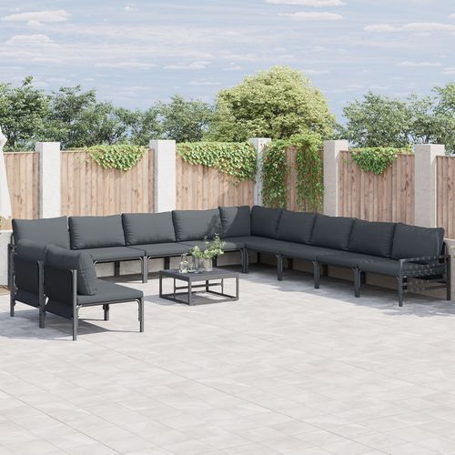Vidaxl Ensemble De Canapé De Jardin 12 Pcs Anthracite Acier