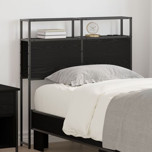 vidaXL Tête de lit de rangement Chêne Noir 100 cm Bois d'ingénierie