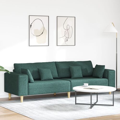 Sofa en tissu avec coussin avec oreiller Vert foncé 208 cm tissu