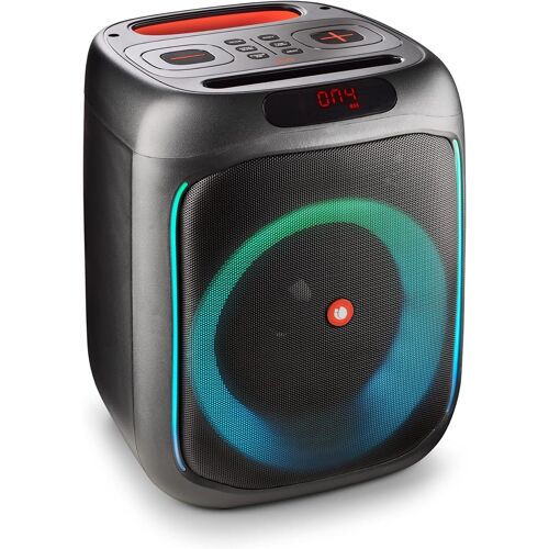 Wild Club ¿ Enceinte Portable Bluetooth, Puissance 80W, TWS, lumières Laser, Double entrée Microphone, Port USB/AUX/TF, Batterie Rechargeable 5400mAh, Fonction karaoké, Son Haute qualité, LED RGB