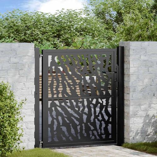 vidaXL Portail de jardin noir 105x106 cm acier conception de tracés