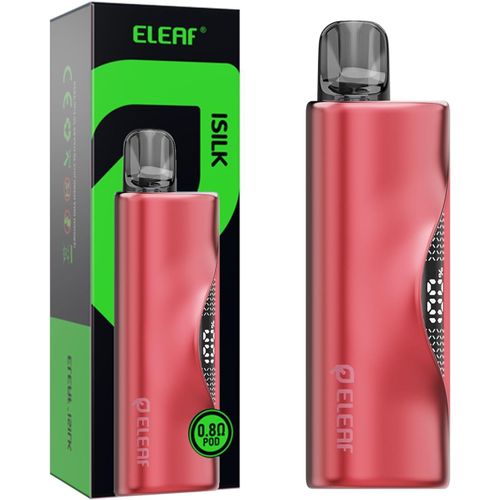 KALANKA-Cigarette Électronique iSilk Kit 1500mah Fill Atomiseur 2ml& 0,8ohm 1,ohm Pod Vape Résistance sans Nicotine (Red)