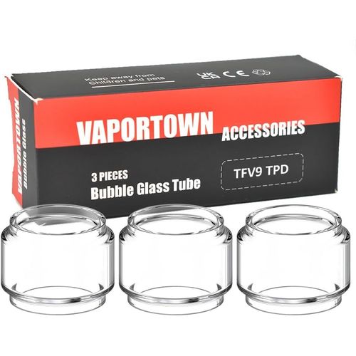KALANKA-Vaportown Lot de 3 tubes en verre à bulles de rechange pour SMOK TFV9 Atomiseur Glass réservoir Scar 18 Kit Rigel Kit