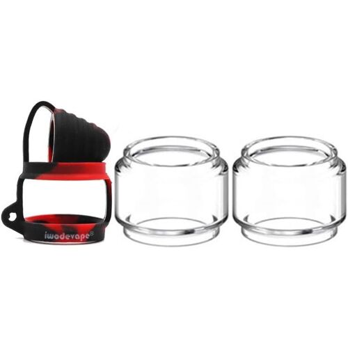 Bouchon de rechange 3 en 1 pour réservoir de graisse en verre à bulles Compatible avec Zeus X, Zeus Sub Ohm, Zeus Dual, Zeus X Mesh RTA (avec bouchon noir et rouge)