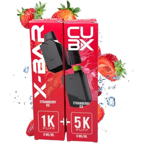 KALANKA-CUBX- double pod remplissable (batterie non incluse) sans nicotine ni tabac, Vente interdite aux personnes âgées de moins de18 ans (saveur : Fraise Glacée)