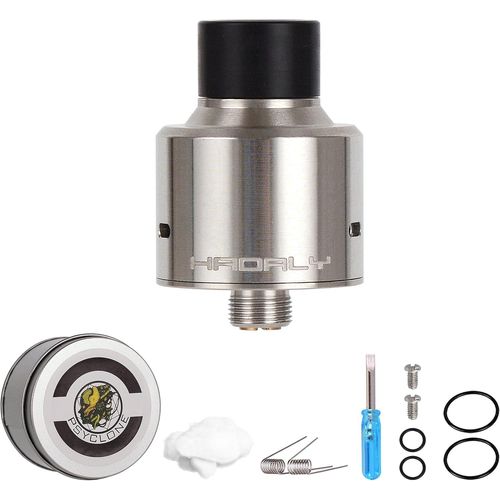 KALANKA-Wolfteeth RDA Clone Hadaly 22mm, Dripping Atomiseur Dual Coil, Trou d'air réglable, Sans Nicotine Ni Tabac, Argent 121102
