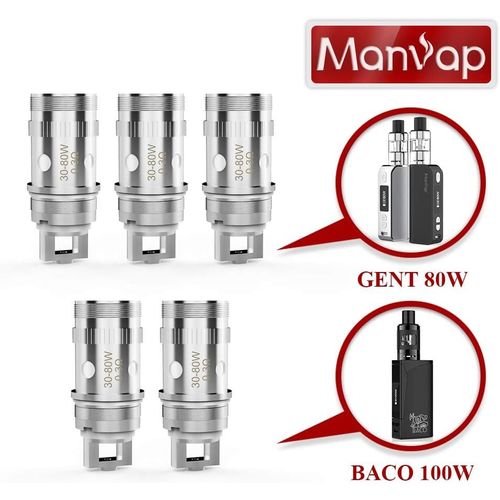 KALANKA-Lot de 5 Bobines d'Atomiseurs Pour Gent 80W E-Cigarette, Résistance 0.3Ohm Bobine Originale de Vaporisateur Sans Nicotine