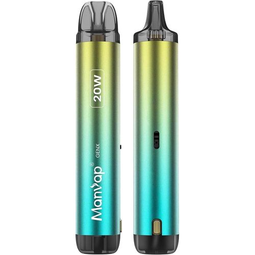 KALANKA-GENX Cigarette Électronique Kit Complet 20W 500mAh, Top Refill Atomiseur 0,6ohm 2ml, E-Cigarette Vape Pen Set Pas de e-liquide sans Nicotine (Green)