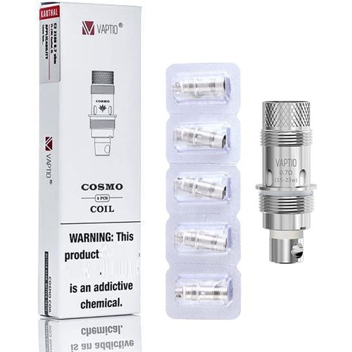 KALANKA-5PCS Évaporateurs Vaptio COSMO COIL Compatible COSMO Kit/TYRO/TYRO NANO avec Cigarette électronique résistance 0,7ohm (DL) Pas de liquide E sans nicotine (COSMO C2 COIL)