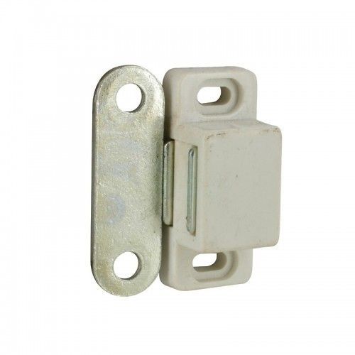 10 loqueteaux magnétiques rectangulaires blancs à visser - force 2 kg Interges