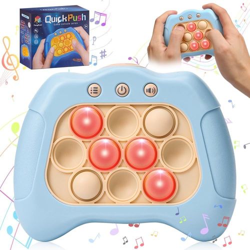 RVKAL-Jouets D'Ingéniosité Pop It,Jeu De Puzzle Lumineux,Jeu Vidéo Pop It,Machine À Jouer Pour Réduire Le Stress,Cadeaux Pour Enfants Et Adolescents Âgés De 3 À 9 Ans (Bleu Clair)
