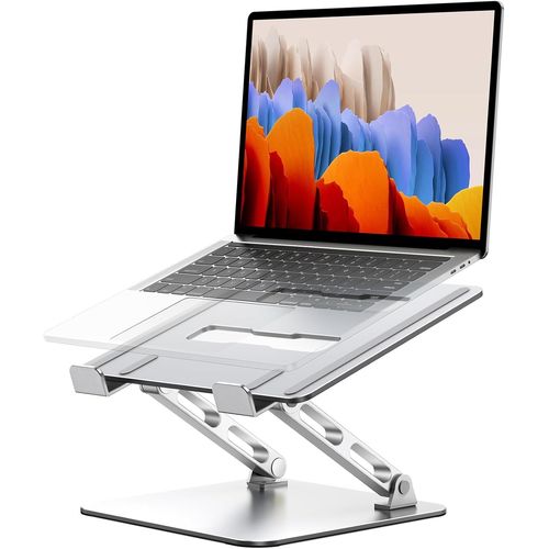 Support Ordinateur Portable Reglable Double Barres Ergonomique Ventile Compatible MacBook Pro Tablette 10-16 Pouces