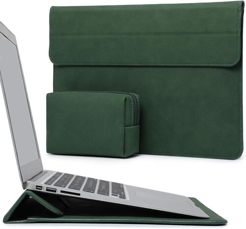 13.3-14 Inch Laptop Sleeve Case with Stand Function for MacBook Pro 14 M4/M3/M2/M1 Pro/Max 2025-2021, MacBook Pro/Air 13.3, 13.5-13.8 Surface Laptop, HP Envy 13, Midnight Green
