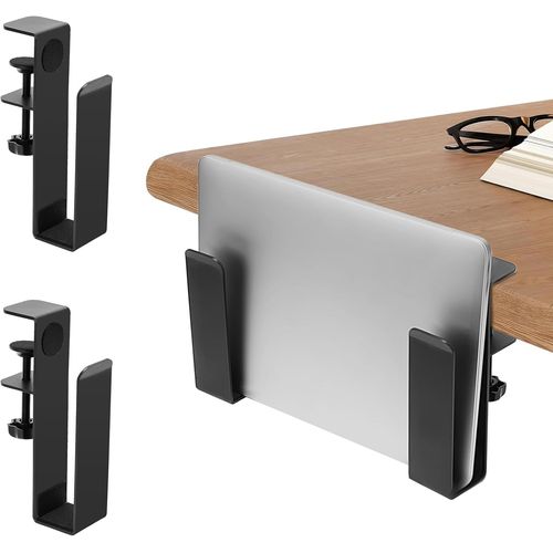 Support Réglable Bureau Latéral Support Latéral Ordinateur Portable Réglable Organisateur Latéral En Métal De Table Rangement Latéral De Bureau Noir Tablettes Livres (38Mm/0.2-5Cm)