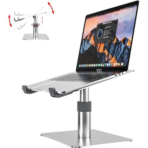Support Ordinateur Portable Aluminum,réglable en Hauteur Rotatif a 360°,Rehausseur Laptop Compatible avec Notebook(10-16Pouce)