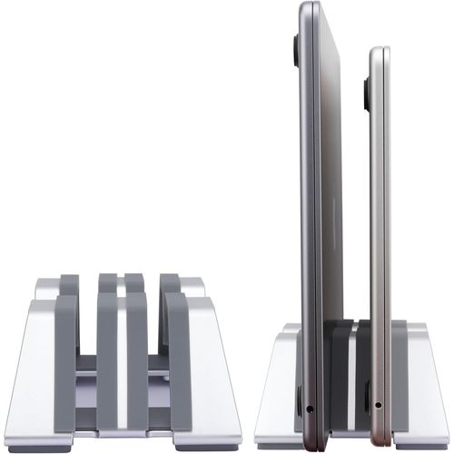 Support Vertical Double Réglable pour Ordinateur Portable-Supporte 2 appareils,Convient à tous les Ordinateurs Portables(10-30mm d'épaisseur)- Largeur réglable,Antidérapante et anti-rayures.[H23]