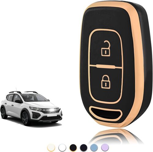 Coque Clé Tpu,Etui Clé Étui Clé Adapté Pour Renault Twingo Clio Symbol Kwid Dacia Logan Sandero Stepway Duster Dokker Lodgy,Couvre Clef Cache Cle Voiture Telécommande-Smart Key.[D185]