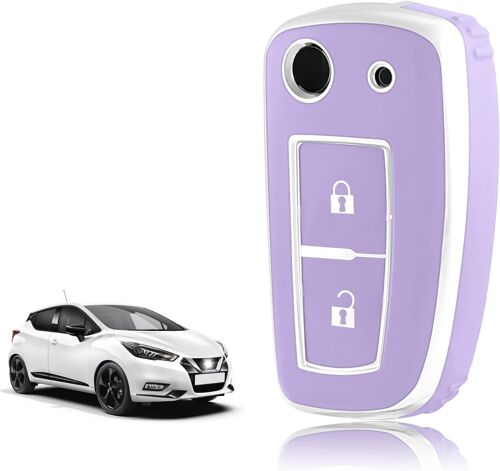 Coque Clé Tpu,Etui Clé Étui Clé Adapté Pour Nissan Micra K14 Qashqai J11 Juke F15 Xtrail T32 Pulsar C13 Rogue Murano Maxima Altima,Couvre Clef Cache Cle Voiture Telécommande-2 Boutons.[H199]