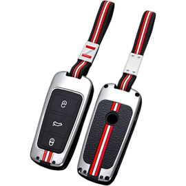 Coque De Protection Pour Clé De Voiture Compatible Avec Vw Volkswagen Passat Cc B6 B7 B7l 3c R36 Maogotan B5 3 Boutons (Argent+Corde)