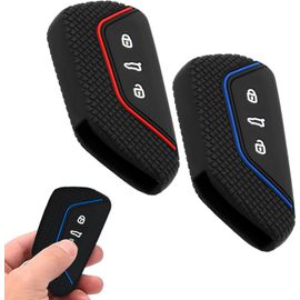 Protection Pour Clé De Voiture Lot De 2 Compatibles Avec Vw Golf 8,Seat,Skoda,Cupra,Couvercle De Clé De Voiture En Silicone Coque De Protection En Silicone Coques De Clé De Voiture 3 Boutons
