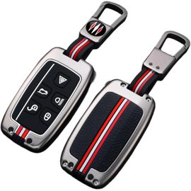 Coque De Protection Pour Clé De Voiture Compatible Avec Land Rover A9 Range Rover Sport Evoque Freelander Discovery 4 Jaguar Xe Xj Xjl Xf 5 Boutons (Mat+Boucle Carrée ¿)