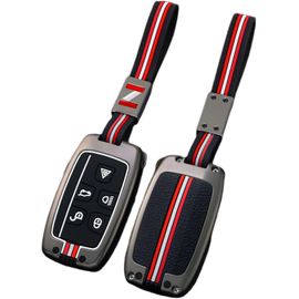 Coque De Protection Pour Clé De Voiture Compatible Avec Land Rover A9 Range Rover Sport Evoque Freelander Discovery 4 Jaguar Xe Xj Xjl Xf 5 Boutons (Mat+Corde)