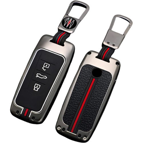 Cas De Couverture De Clé De Voiture En Alliage De Zinc Pour Volkswagen Vw Touareg 2018-2022 3 Boutons Télécommande Coque De Protection Sans Clé (Couleur Mate)