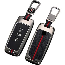 Cas De Couverture De Clé De Voiture En Alliage De Zinc Pour Volkswagen Vw Touareg 2018-2022 3 Boutons Télécommande Coque De Protection Sans Clé (Couleur Mate)