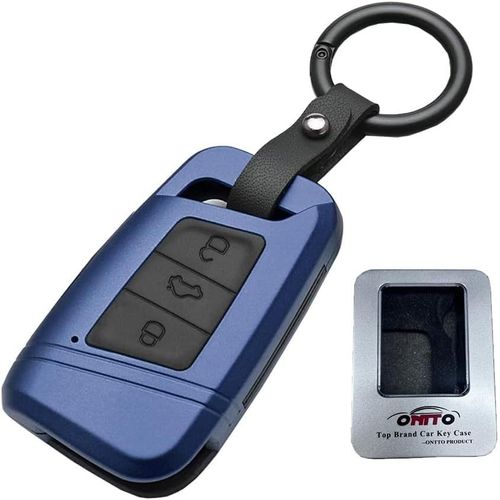 Coque De Clé De Voiture Pour Magotan Passat B8 Cc Mk2 Jetta Skoda Superb A7 Kodiaq Abs Coque De Clé De Voiture Coque De Protection 3 Boutons Bleu C