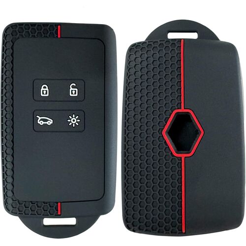 Coque Clé De Voiture Compatible Avec Renault Clio,Megane,Koleos,Kadjar,Kangoo,Twingo,Talisman,Captur,Espace,Dacia Duster-Étui Carte En Silicone Tpu 4 Boutons