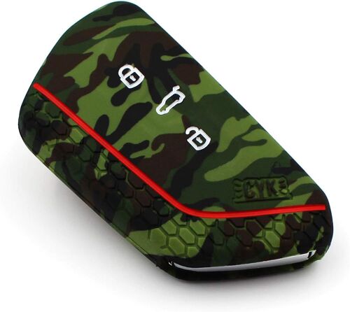 Coque De Protection En Silicone Vf Élegance Et Sécurité Pour Clés De Voiture À 3 Bouton (Camouflage)