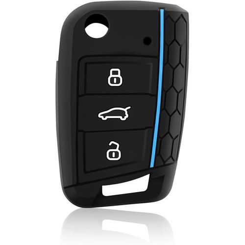 Protection Coque Clé Vw,Pour Vw Golf 7 Mk7 Gti Skoda Seat Leon Octavia Polo Seat Ibiza Tiguan Tarraco Coque De Clé De Voiture En Silicone Vw Polo,Porte Boitier Clef Vw Golf-3 Bouton