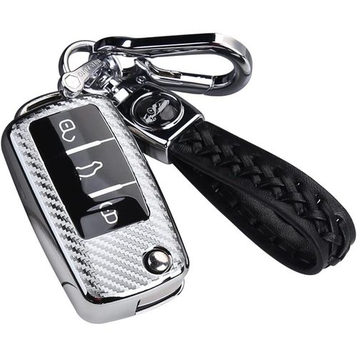 Coque Clé De Voiture Avec Porte Clés Compatible Avec Vw Volkswagen Golf 5 6 Polo Touran Touareg Passat Mk6 Caddy Jetta Scirocco Skoda Seat,3 Boutons Étui Pour Clé De Voiture.[J4]