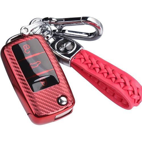 Coque Clé De Voiture Avec Porte Clés Compatible Avec Vw Volkswagen Golf 5 6 Polo Touran Touareg Passat Mk6 Caddy Jetta Scirocco Skoda Seat,3 Boutons Étui Pour Clé De Voiture.[H4]
