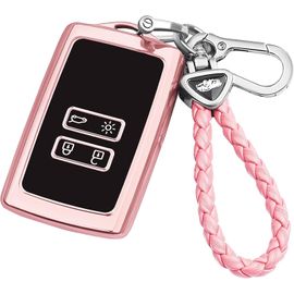 Coque De Clé De Voiture Pour Renault Keyless Smart Tpu 4 Boutons Avec Porte-Clés-Coque De Protection Pour Clé De Voiture Renault Koleos