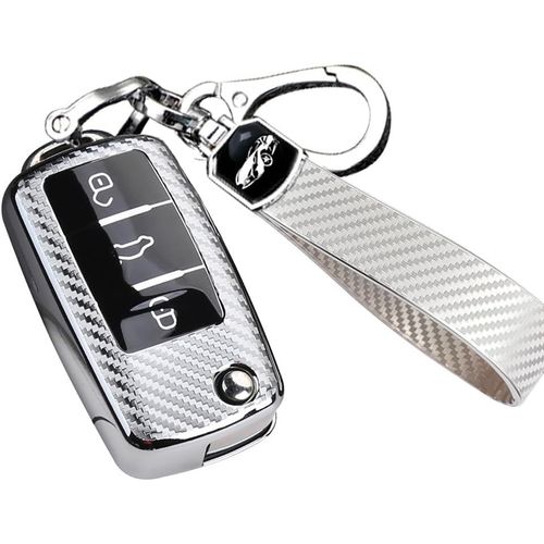 Coque Clé De Voiture Avec Porte Clés Compatible Avec Vw Volkswagen Golf 5 6 Polo Touran Touareg Passat Mk6 Caddy Jetta Scirocco Skoda Seat,3 Boutons Étui Pour Clé De Voiture.[H6]