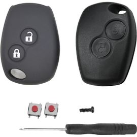 Coque De Clé 2 Boutons Télécommande Coque De Clé De Voiture Et Coque En Silicone Avec 2 Switchs Compatible Avec Kangoo Modus Clio Master Trafic Twingo Switch Et Dacia