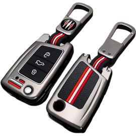 Coque De Protection Pour Clé De Voiture Compatible Avec Vw Volkswagen Golf 7 Mk7 Tiguan Mk2 For Seat Ateca Leon Fr 2 Ibiza Skoda Octavia 3 Boutons (Mat+Boucle Carrée)
