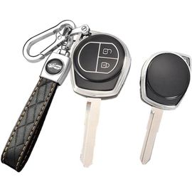 Coque De Clé De Voiture Compatible Avec Suzuki Coque De Protection En Silicone Pour Suzuki Swift Sx4 Ignis Liana Vitara Jimny Pour Opel Agila B Télécommande 2 Boutons Porte-Clés En Cuir Noir