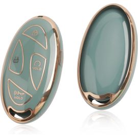 [Nouveau 2024] Hyunda-I Tucson 2025/ Kona Sx2 Ev/ Ioniq 6/ Ioniq 5/ Sante Fe 2024 2025 2026 Coque De Clé De Voiture,Housse De Protection Pour Clé,Tpu Gel De Silice [5 Boutons] (Bleu)