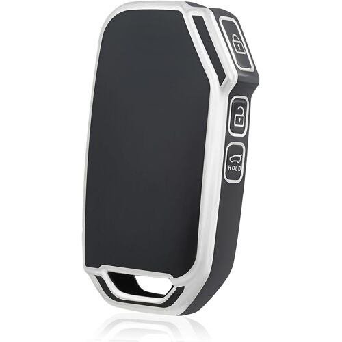 Coque De Clé Voiture Pour Kia Tpu 3 Bouton Accessoire Clé De Voiture Pour Ceed Soul Sportage Sorento Stinger Rio Optima Niro Forte Coque De Protection Pour Clé De Voiture,Argent Noir