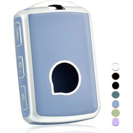 Coque De Clé Voiture Pour Volvo Tpu 4 Bouton Accessoire Clé De Voiture Pour C30 S60 S80 S90 S60l V60 V70 V90 Xc40 Xc60 Xc70 Xc90 T5 T6 T8 Coque De Protection Pour Clé De Voiture,Argent Bleu