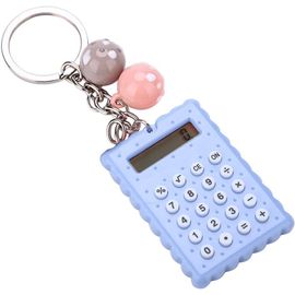 Calculatrice de Porte-clés, Mini Calculatrice de Porte-clés de Style Biscuits Mignons Portables, Calculatrice de Poche à Affichage 8 Bits pour Enfants/étudiants(Violet)