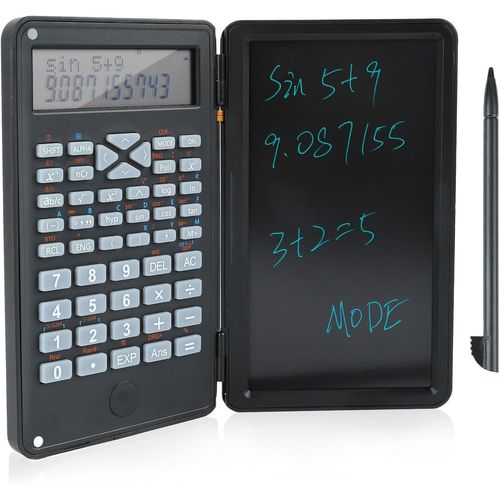Calculatrice Scientifique avec écran LCD à Deux Rangées,Tablette D'écriture,240 Fonctions,Taille Compacte,pour Bureau et école