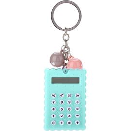 Calculatrice de Porte-clés, Mini Calculatrice de Porte-clés de Style Biscuits Mignons Portables, Calculatrice de Poche à Affichage 8 Bits pour Enfants/étudiants(Violet)