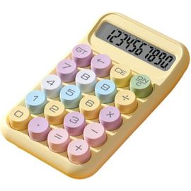 Calculatrice Mécanique à Bouton-Poussoir,écran LCD à 10 Chiffres,Calculatrice de Base Portable,Calculatrice de Bonbons Colorés,Calculatrice de Bureau pour étudiant Comptable.[V28]