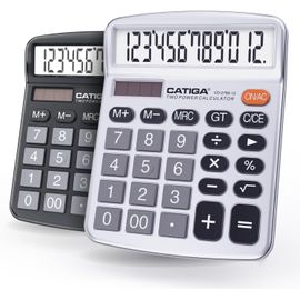 TEPPD-Calculatrice de Bureau 12 Chiffres avec Grand écran LCD et Bouton Sensible, Double Alimentation Solaire et Batterie, Fonction Standard pour Bureau, Maison, école, CD-2786