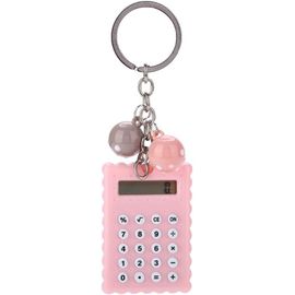 Mignon Mini Calculatrice Portable, Mini Calculatrice De Poche 8 Chiffres Avec Porte-Clés-Bleu Bouton En Silicone Couleur (Rose)[Z534]