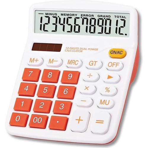 Grande Calculatrice de Bureau Solaire Calculatrice de Bureau à Double Alimentation Calculatrice financière dédiée à la financière Affichage à 12 Chiffres Fonction Standard Multifonction